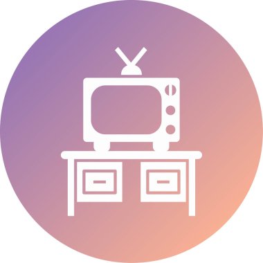 Basit TV web simgesi vektör illüstrasyonu