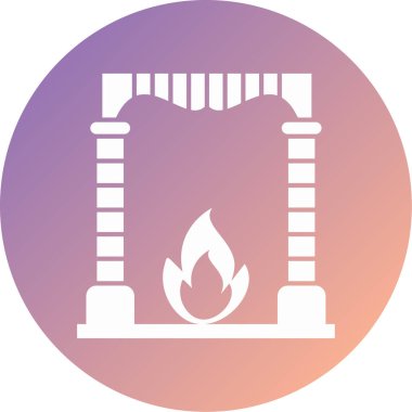 eşsiz şömine vektör simgesi.