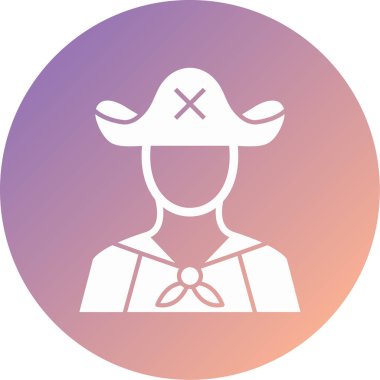 Bir kovboy simgesinin vektör çizimi