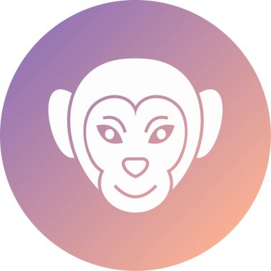 Maymun. Web simgesi basit illüstrasyon