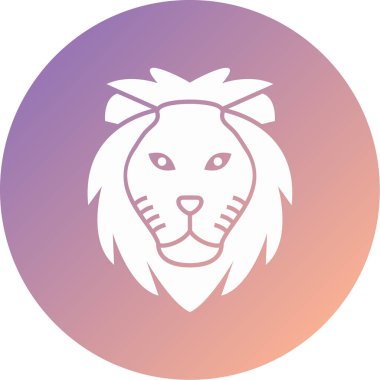 Aslan yüz vektör simgesi