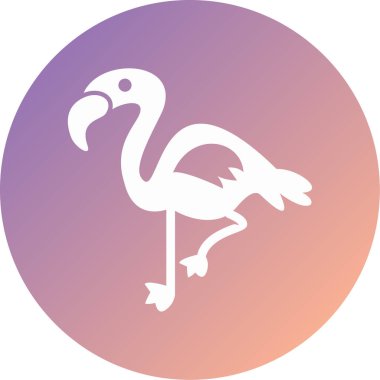 flamingo. Web simgesi basit illüstrasyon