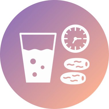 Saat ve su simgesinin vektör illüstrasyonu