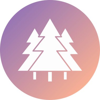 Çam ağaçları modern simge vektör illüstrasyonu