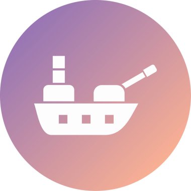 askeri gemi modern simge vektör illüstrasyonu