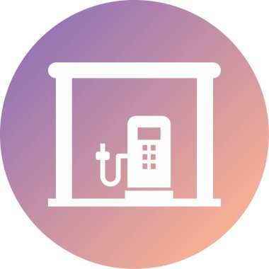 Benzin istasyonu modern ikon vektör illüstrasyonu