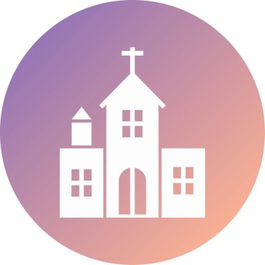 Kilise modern ikon vektör illüstrasyonu
