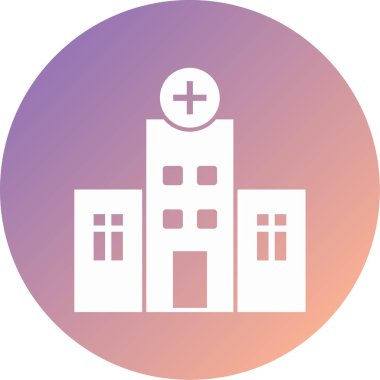 Hastane modern ikon vektör illüstrasyonu