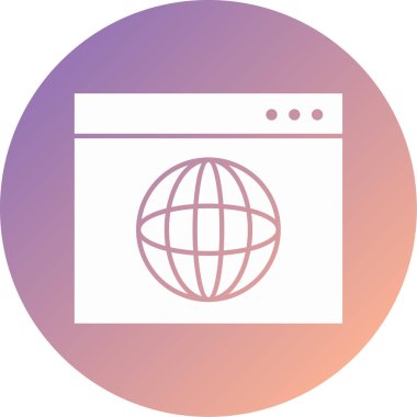 Tarayıcı. Web simgesi basit illüstrasyon
