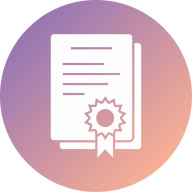 Sertifika. Web simgesi basit illüstrasyon