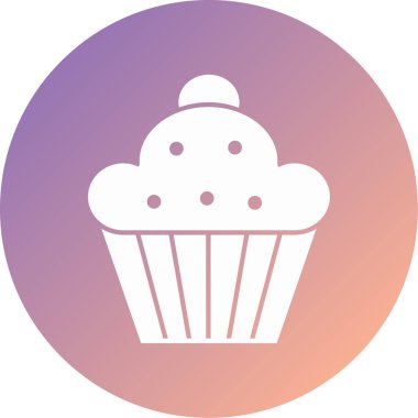 cupcake modern ikon vektör illüstrasyonu