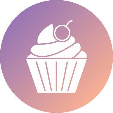 cupcake modern ikon vektör illüstrasyonu