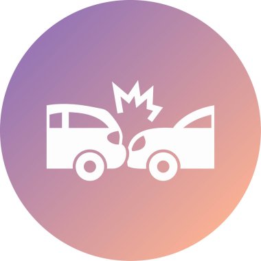 araba kazası modern ikon vektör illüstrasyonu