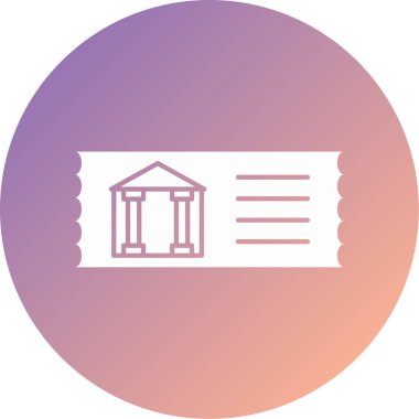 Müze bileti modern ikon vektör illüstrasyonu