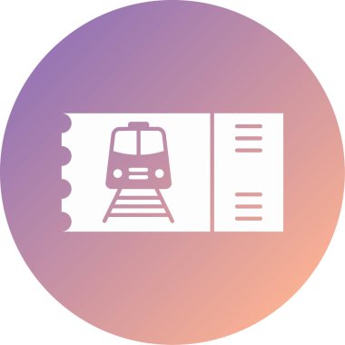tren bileti modern simge vektör illüstrasyonu
