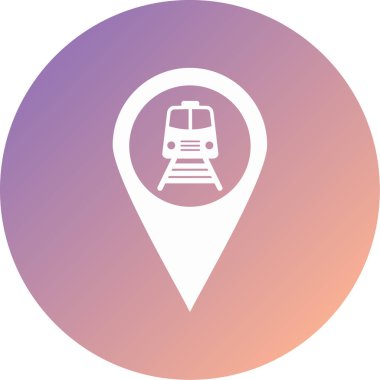 Demiryolu modern ikon vektör illüstrasyonu