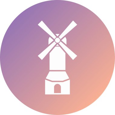 Yel değirmeni simgesi, vektör illüstrasyonu