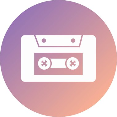 Kaset. Web simgesi basit illüstrasyon