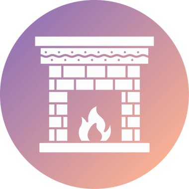 Şömine. Web simgesi basit illüstrasyon