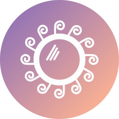 güzel güneş ikonu vektör illüstrasyonu