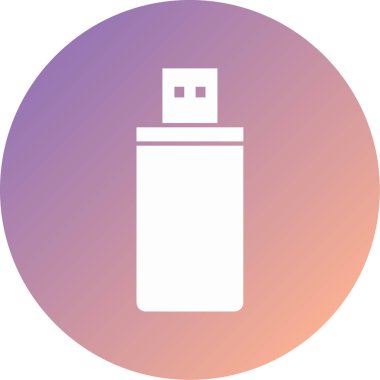 USB flash disk simgesi. Web tasarımı için basit bir pembe vektör çizimi