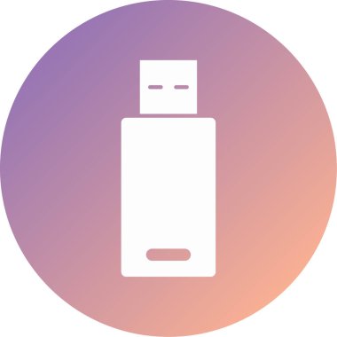 usb flash disk simgesi, vektör illüstrasyonu