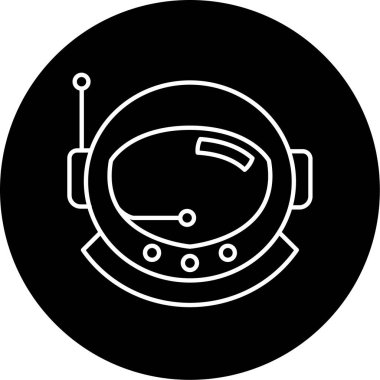 Astronot Miğfer simgesi vektör illüstrasyonu