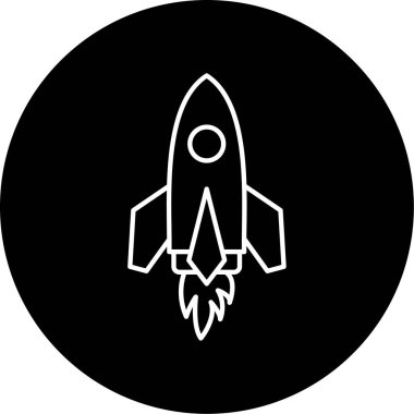 roket fırlatma simgesi vektör çizimi