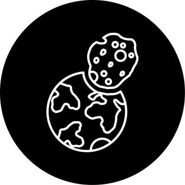 Gezegen Çarpışma simgesi vektör çizimi