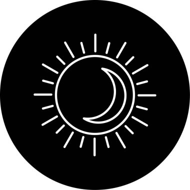  Ay tutulması ikonu vektör illüstrasyonu