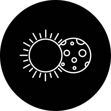 Güneş tutulması ikonu vektör illüstrasyonu