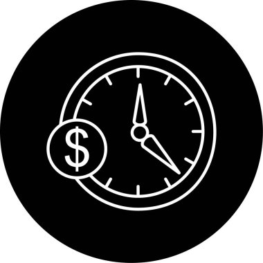 Zaman para simgesi vektör illüstrasyonudur