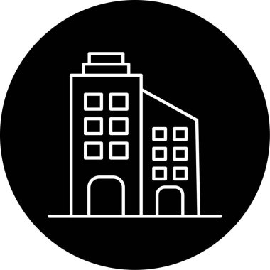  Ofis binası ikon vektör illüstrasyonu