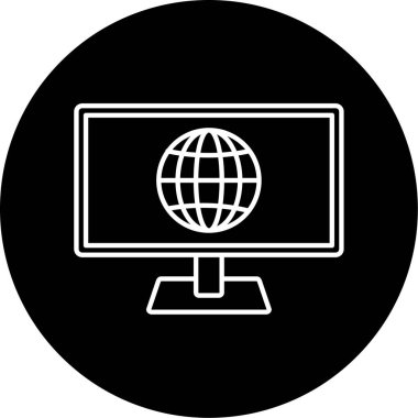  Çevrimiçi İş simgesi vektör illüstrasyonu