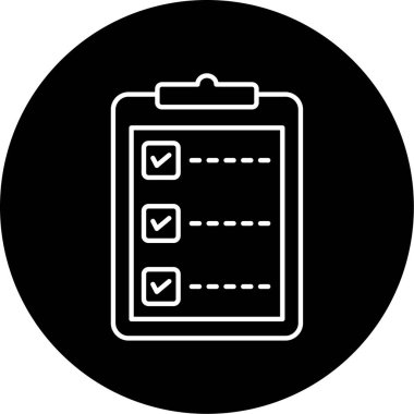 Kontrol listesi simgesi vektör illüstrasyonu