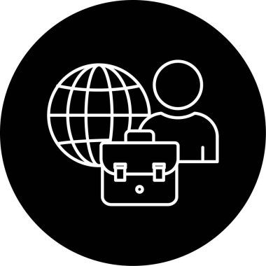 Uluslararası İş simgesi vektör illüstrasyonu