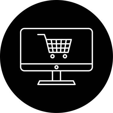 çevrimiçi alışveriş simgesi vektör illüstrasyonu