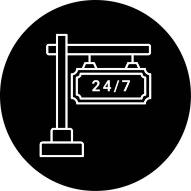 24 7 simge vektör resimlemesini aç