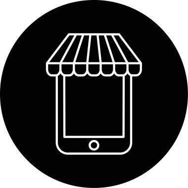 Çevrimiçi Dükkan simgesi vektör çizimi