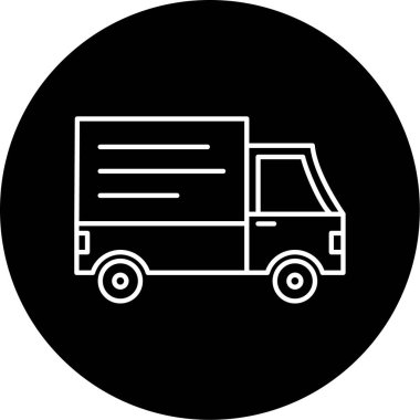 dağıtım kamyonu ikonu vektör çizimi