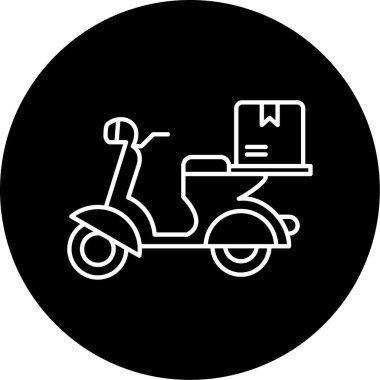 dağıtım scooter simgesi vektör illüstrasyonu