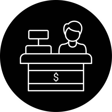 Para Sayacı iş için basit simge, vektör illüstrasyonu