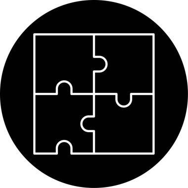 İş için basit bulmaca simgesi, vektör illüstrasyonu