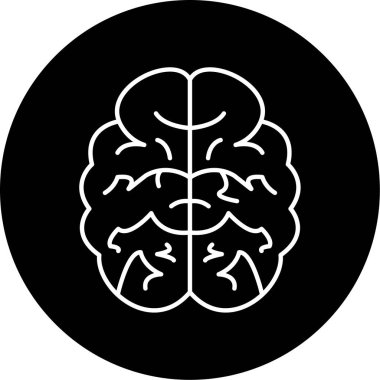 Brain simple icon for business, vector illustration