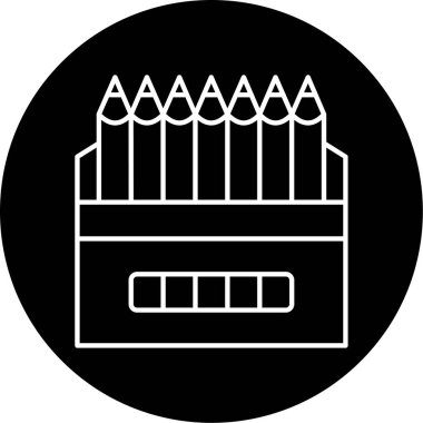 İş için basit renk kalemleri simgesi, vektör illüstrasyonu