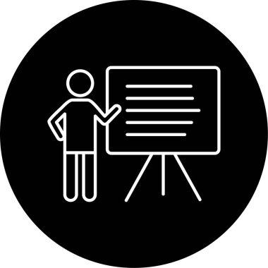 İş ve vektör illüstrasyonu için sunum simgesi