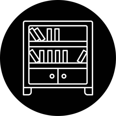 Kitap rafı iş için basit simge, vektör illüstrasyonu