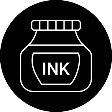 İş için basit mürekkep simgesi, vektör illüstrasyonu