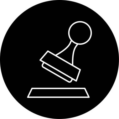 İş ve vektör illüstrasyonu için basit simgeyi damgalayın