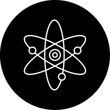 İş için basit atom simgesi, vektör illüstrasyonu